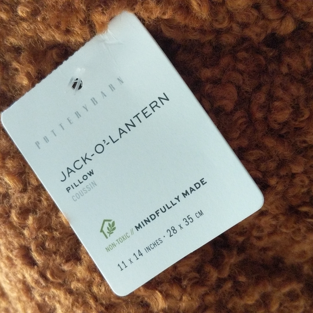 Pottery Barn Jack O'Lantern Pumpkin Pillow - Picture 2 of 2